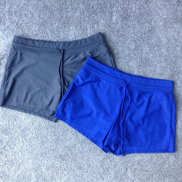 ⭐TWO PAIRS BASIC SWIM SHORTS in Blue & Gray, size M - NWOT⭐ - Picture 1 of 6